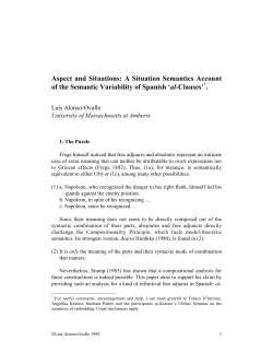 Aspect and Situations: A Situation Semantics Account of the