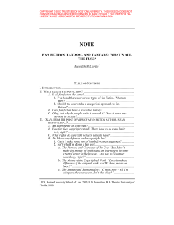 fan fiction, fandom, and fanfare: what`s all the fuss?