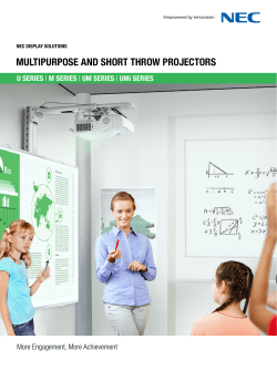 Multipurpose and Short Throw Projectors English &ndash; PDF