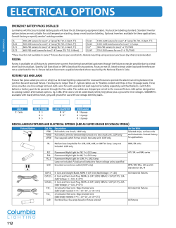 electrical options - Columbia Lighting