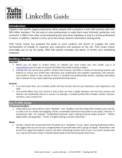 LinkedIn Guide - Tufts Student Services