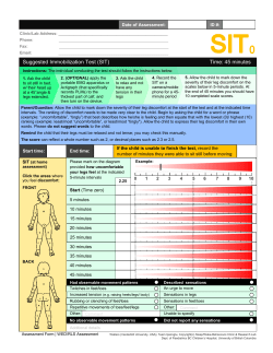Suggested Immobilization Test (SIT) Time: 45 minutes