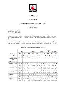 ERRATA NFPA 5000&reg;