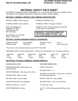 material safety data sheet - Halox Technologies Corporation