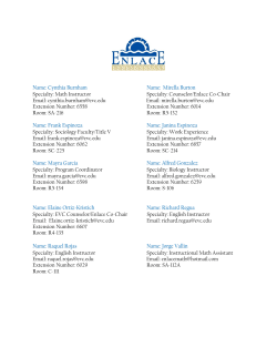 Name: Cynthia Burnham Name: Mirella Burton Specialty: Math