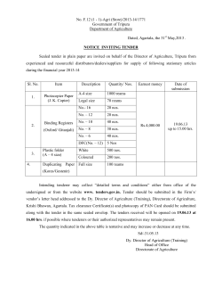 No. F.12 (1 - 1)-Agri (Store)/2013-14/1771
