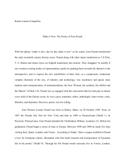 Karina Lamas Evangelista Make it New: The Poetry of Ezra Pound