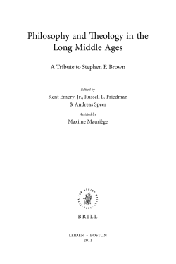 Philosophy and Theology in the Long Middle Ages