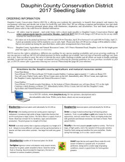 Dauphin County Conservation District 2017 Seedling Sale