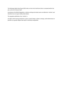 The following Safety Data Sheet (SDS) refers to the ink (in bulk form