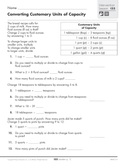 Converting Customary Units of Capacity