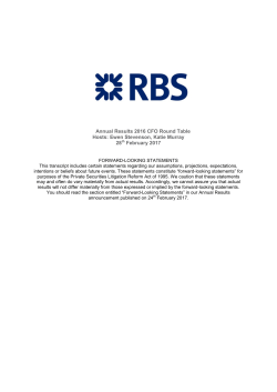 Annual Results 2016 CFO Round Table Hosts: Ewen Stevenson