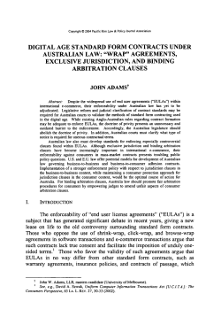 Digital Age Standard Form Contracts under Australian Law: Wrap