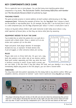 Key Components Dice game