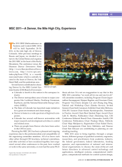 MSC Preview - MSC 2011&mdash;A Denver, the Mile High City, Experience