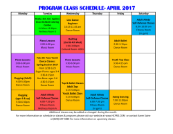 program class schedule- april 2017