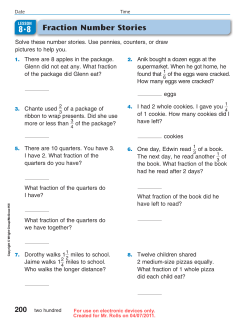 Fraction Number Stories continued