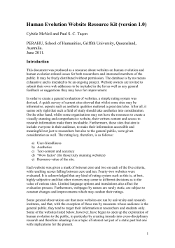 Human Evolution Website Resource Kit (version