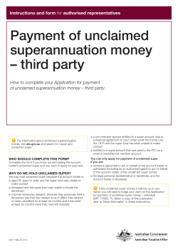 Payment of unclaimed superannuation money &ndash; third party