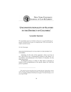 unconstitutionality of slavery in the district of columbia