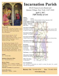 April 2, 2017 - Incarnation Parish