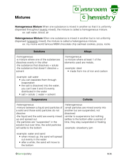 Mixtures Notes - CBE Project Server