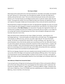 Appendix 12, The Tower of Babel