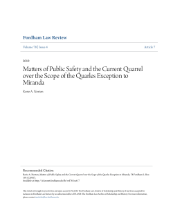 Matters of Public Safety and the Current Quarrel over the Scope of
