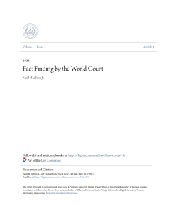 Fact Finding by the World Court - Digital Repository