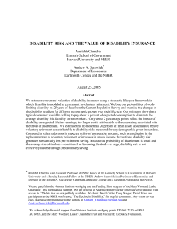 disability risk and the value of disability insurance