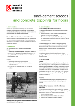 sand-cement screeds and concrete toppings for floors