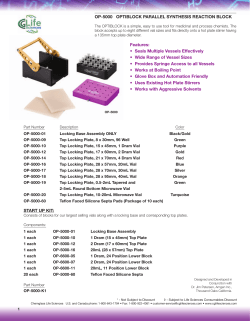 OP-5000 OPTIBLOCk PArALLEL SYNTHESIS rEACTION BLOCk