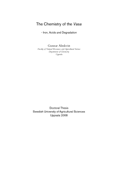 The Chemistry of the Vasa