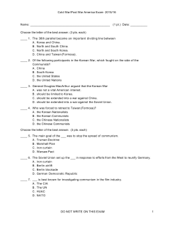 Cold War/Post War America Exam