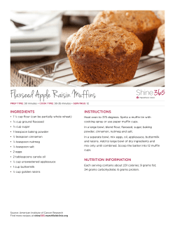 Flaxseed Apple Raisin Muffins