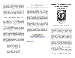 Henry VIII`s Defense of the seven sacraments