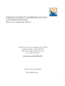 PARENT/STUDENT HANDBOOK 2014