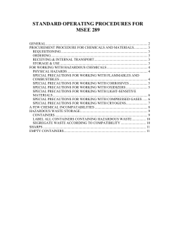 standard operating procedures for msee 289