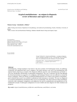 Atypical ameloblastoma &ndash; an enigma in diagnosis: review of
