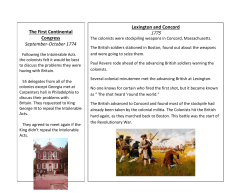 The First Continental Congress September