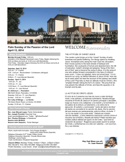 Palm Sunday of the Passion of the Lord April 13, 2014