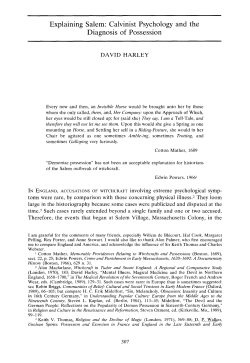 Explaining Salem: Calvinist Psychology and the