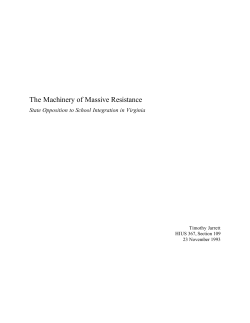 paper on Virginia`s Massive Resistance laws