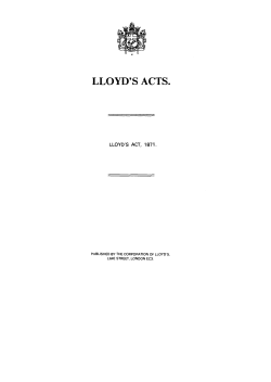Lloyd`s Act 1871 - Lloyd`s of London
