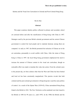 Identity and the Visual Arts Curriculum in Colonial and Postcolonial