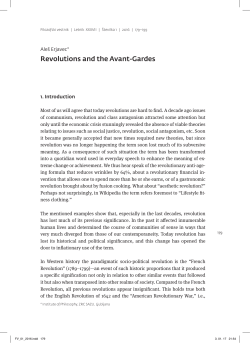 Revolutions and the Avant-Gardes
