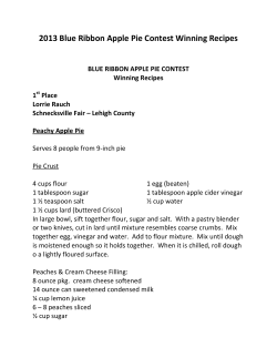 2013 Blue Ribbon Apple Pie Contest Winning Recipes