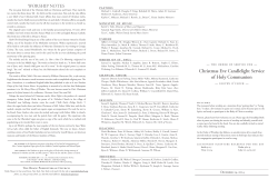 Order of Worship for December 24, 2014 (Christmas Eve