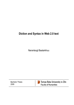 Diction and Syntax in Web 2.0 text