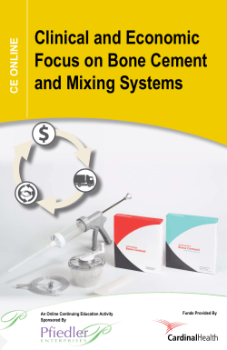Clinical and Economic Focus on Bone Cement and Mixing Systems